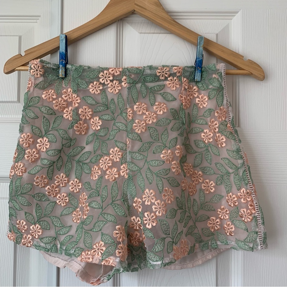 Double Paneled Floral Shorts